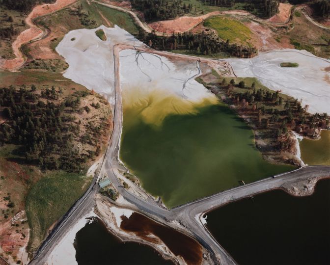 Waste ponds and evaporation ponds, 1984 rnColstrip, Montana by David T. Hanson, distributed by D.A.P.