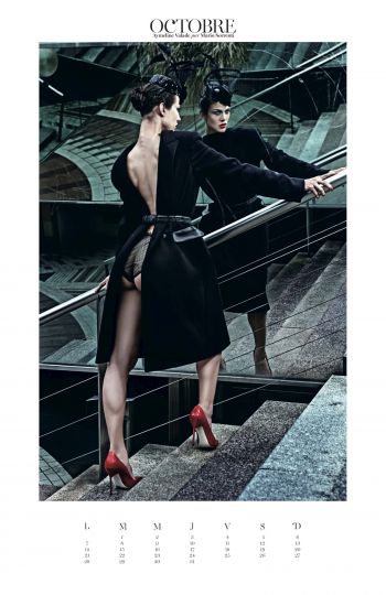 Octobre, Aymeline Valade por Mario Sorrenti, extrait du calendrier Vogue 2013