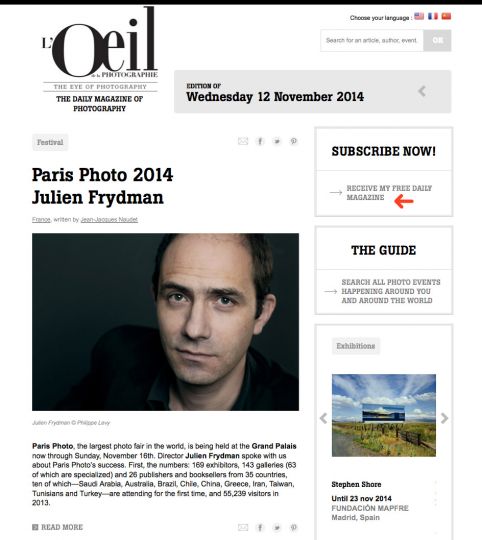 Step 1 > To create your account, click on --Receive my free daily magazine-- (Go to Step 2) or else click on --Login-- (Go to Step 4) | Première étape > Si vous n'avez pas encore d'identifiant, cliquez sur --Recevez notre magazine quotidien gratuit-- (passez à l'étape 2), sinon cliquez sur --Me Connecter-- (passez à l'étape 4).