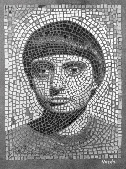 Autoportrait mosaique photographie argentique 1949 © Agnes Varda