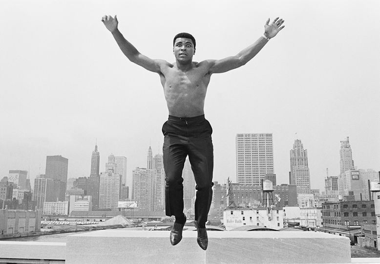 Thomas Hoepker, Ali jumping from a bridge over Chicago River, 1963, Archival Pigment Print, 110 x 165 cm, Edition of 7. Last print in this size