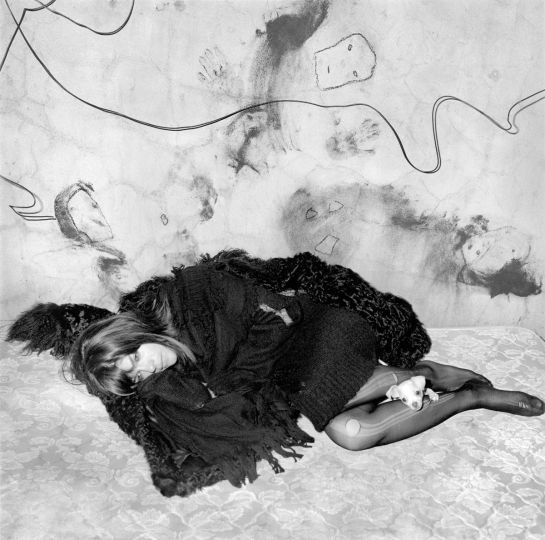 Roger Ballen: Selma Blair and Scruffy, 2005, archival pigment print, AP 3/4, signed, titled, dated, and numbered verso, with certificate of authenticity, image size: 14.125