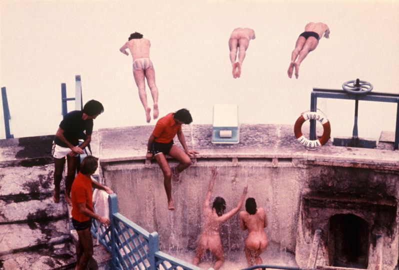 Jim Lee, Divers, Rome, 1976, Printed Later, C-Type Color Photograph © Holden Luntz Gallery