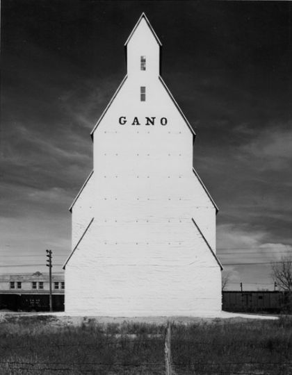 Wright MORRIS, Gano Grain Elevator, Western Kansas, 1940. Medium: Gelatin silver print, Neg. Date: 1940 / Print Date: later, Size: 9.5 x 7 inches. Description: Signed in pencil by artist on verso.