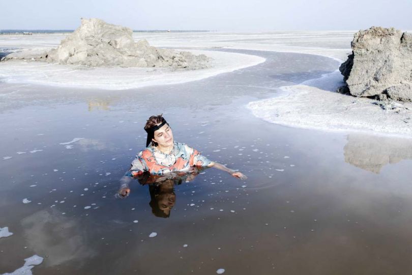 As Sharafkhane port gets fewer visitors and there aren't any men around all the time, women get a chance to swim in a shallow pond that is a remnant of Lake Urmia.my mom walked 3km from the coast to the pond to bathe in the natural saltwater, she used to help my grandfather in his guesthouse in this port village where she was born. Sharafkhaneh port|Iran|2014