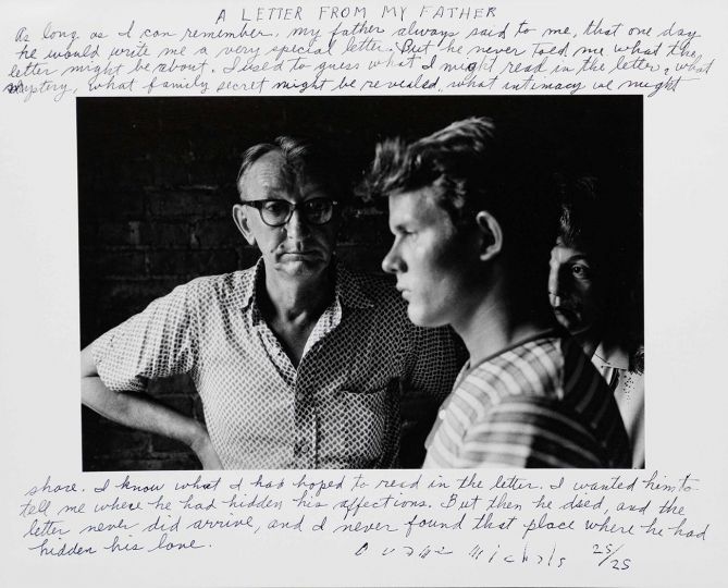 A Letter From My Father, 1975 Gelatin silver print with hand-applied text 8 x 10 inches Edition 25/25 © Duane Michals - Courtesy DC Moore Gallery