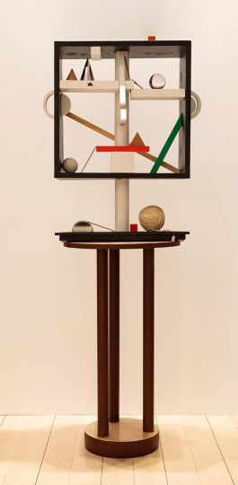 Gauguin, 2022 Acrylic on wood with found objects on marble base 27 x 20 x 8 inches © Duane Michals - Courtesy DC Moore Gallery