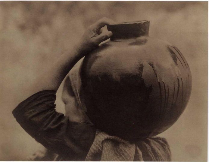 Tina Modotti - Woman Carrying Olla, 1926
Vintage gelatin silver print - From the collection of Michael Mattis and Judy Hochberg