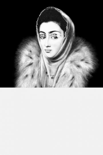 Mariella Bettineschi, L’era successiva (El Greco, Signora con l’ermellino), 2022, Direct print on Plexiglass, Courtesy the artist and z2o Sara Zanin gallery, Roma