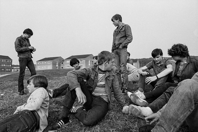 Youths hanging out on the Ford Estate. Birkenhead, Merseyside. 1981. United Kingdom © Mark Abrahams - Courtesy of Bluecoat Press