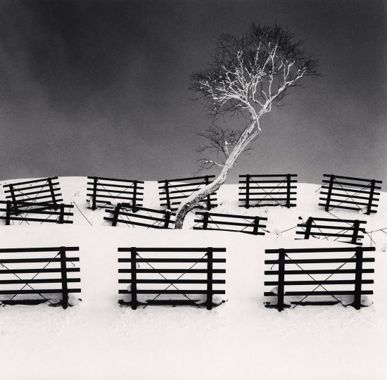 Dakekanba and Snow Barriers, Hokkaido, Japan. 2020 © Michael Kenna