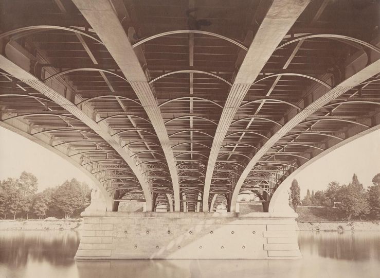 Paul-Marcellin Berthier (French, 1822-1912) Bineau Bridge, over the Seine, at Courbevoie, 1865 Albumen print from a collodion negative 26.4 x 35.7 cm - Courtesy Hans P. Kraus Jr. Fine Photographs