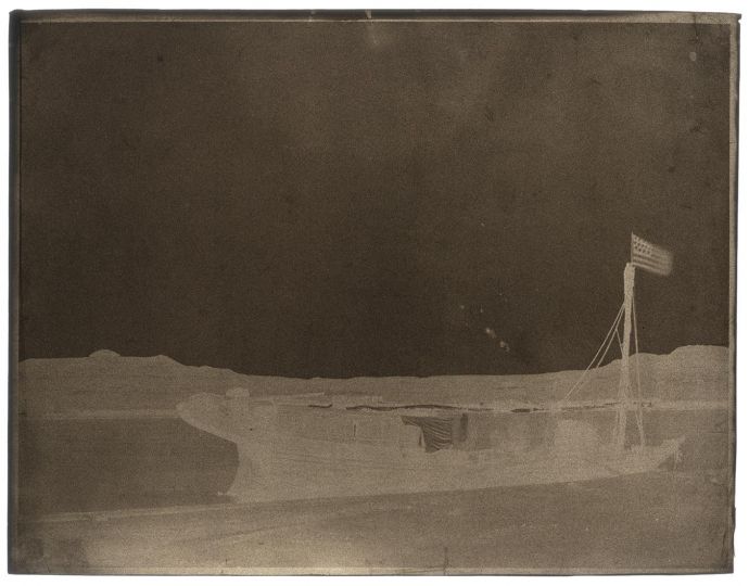 John Beasley Greene (American, born in France, 1832-1856) Greene's barque on the Nile, 1853-1855 Waxed paper negative 24.8 x 31.7 cm - Courtesy Hans P. Kraus Jr. Fine Photographs