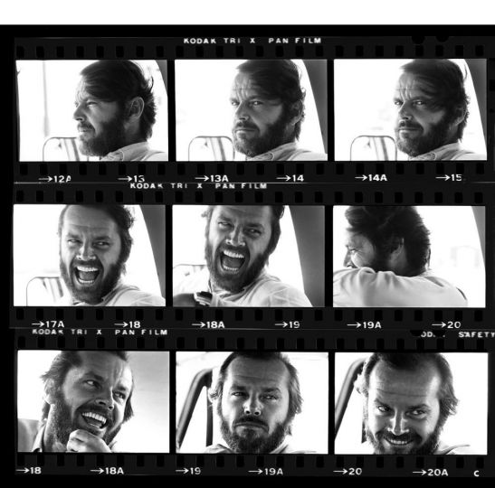 Harry Benson, Jack Nicholson Contact Sheet, 1976 - Courtesy Holden Luntz Gallery